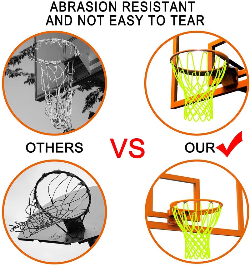 NEIJIANG Glow Basketball Net, Nightlight Basketball Net Luminous Outdoor Portable Sun Powered Sport Nylon (Green) - Image 2